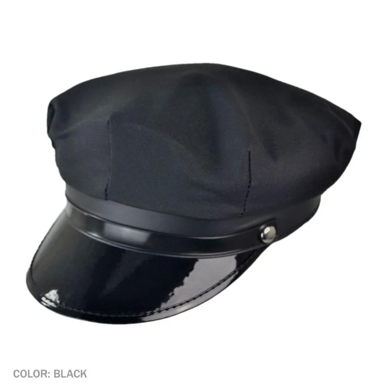 Black chauffeur hat for adults