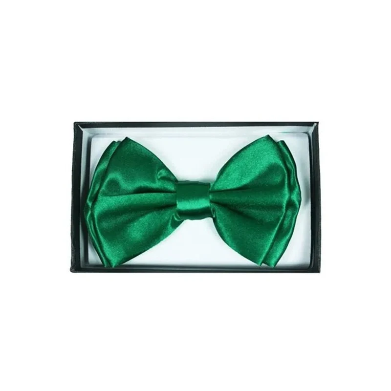Green satin bow tie