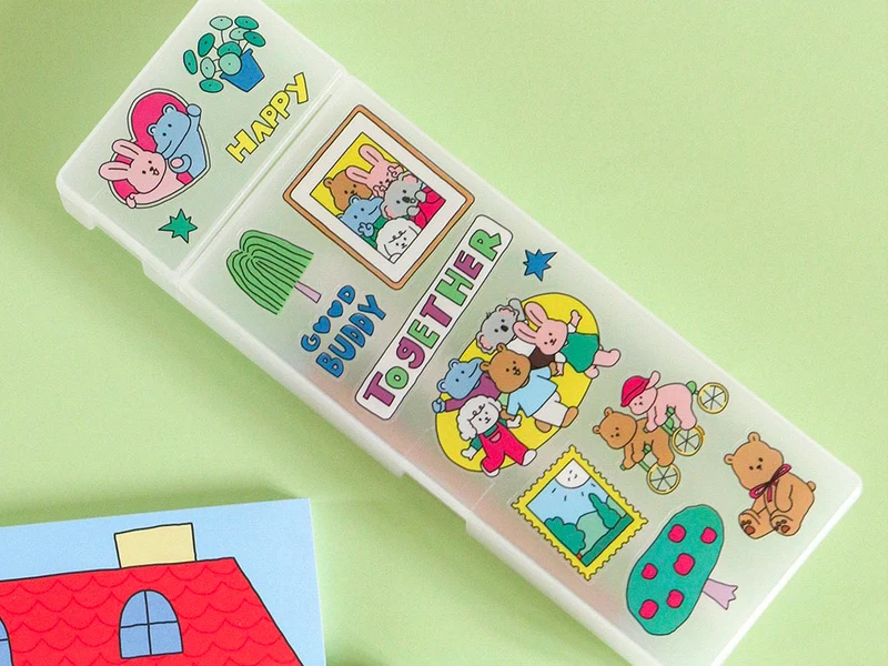 Ensemble set stickers & trousse à personnaliser - Mes copains et moi