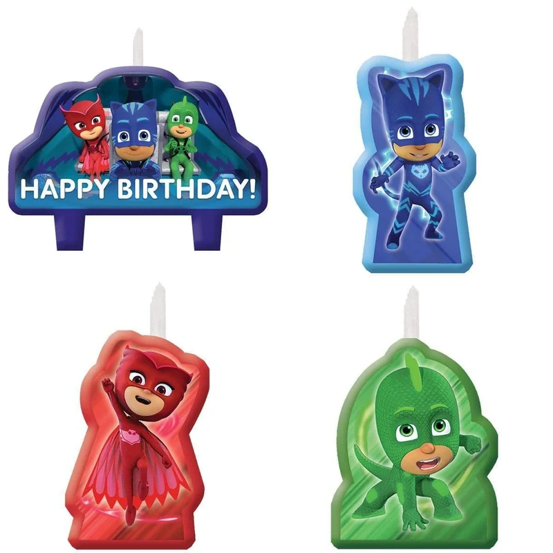 PJ Masks birthday candles, 4 per package
