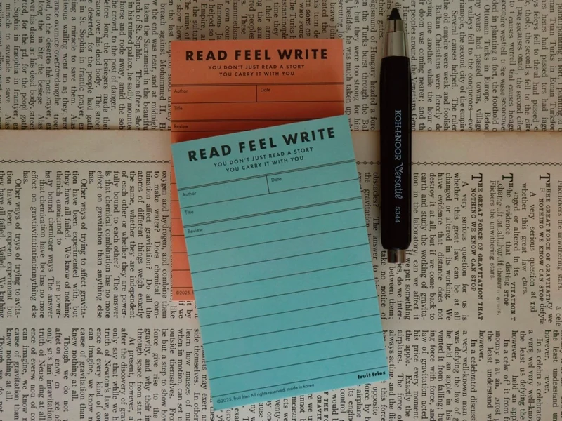 Book Review Memopad Turquoise - Fruit Fries Design Lab