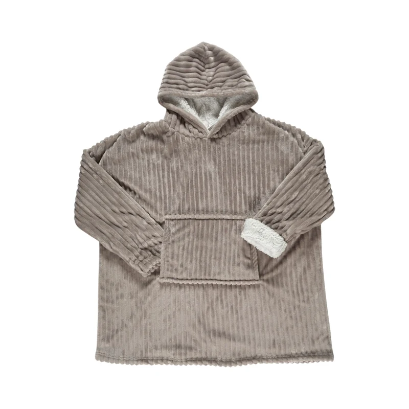 SWEAT XXL COCOON COTELE A CAPUCHE GRIS CLAIR