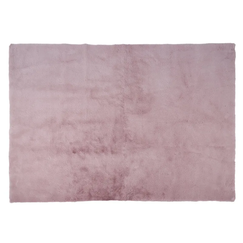 TAPIS IMITATION FOURRURE FIN ROSE 120X170CM