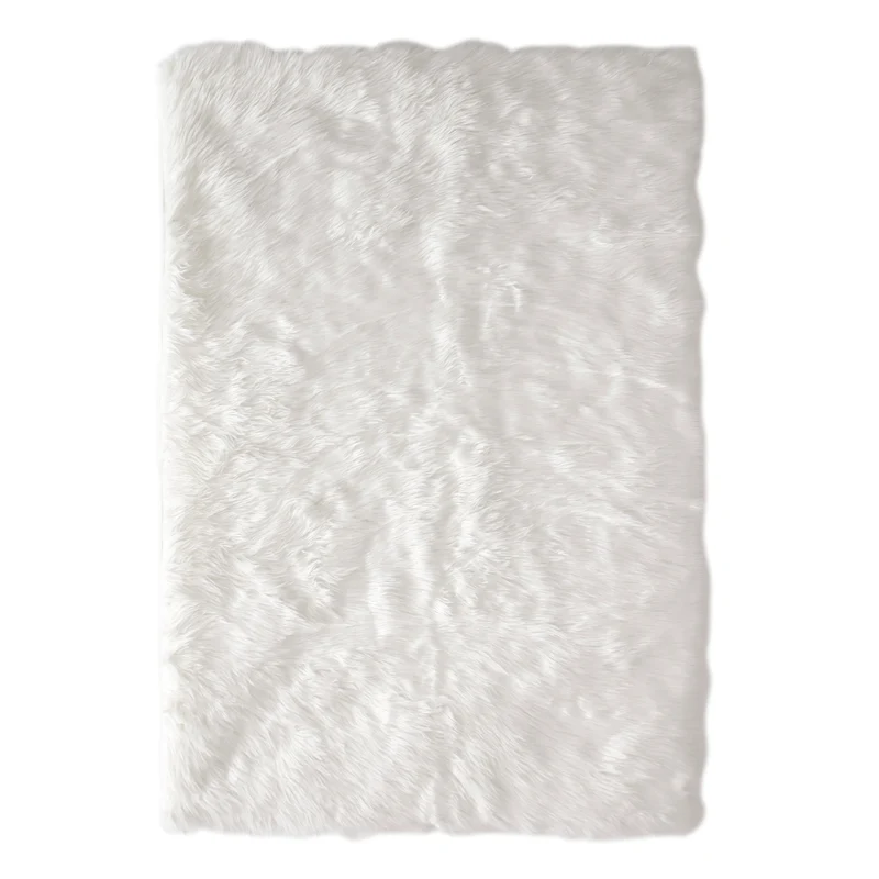 TAPIS IMITATION FOURRURE ECRU 115X170CM