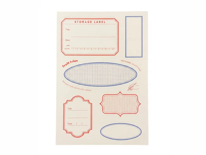 Etiquettes Label Sticker Storage - Fruit Fries Design Lab