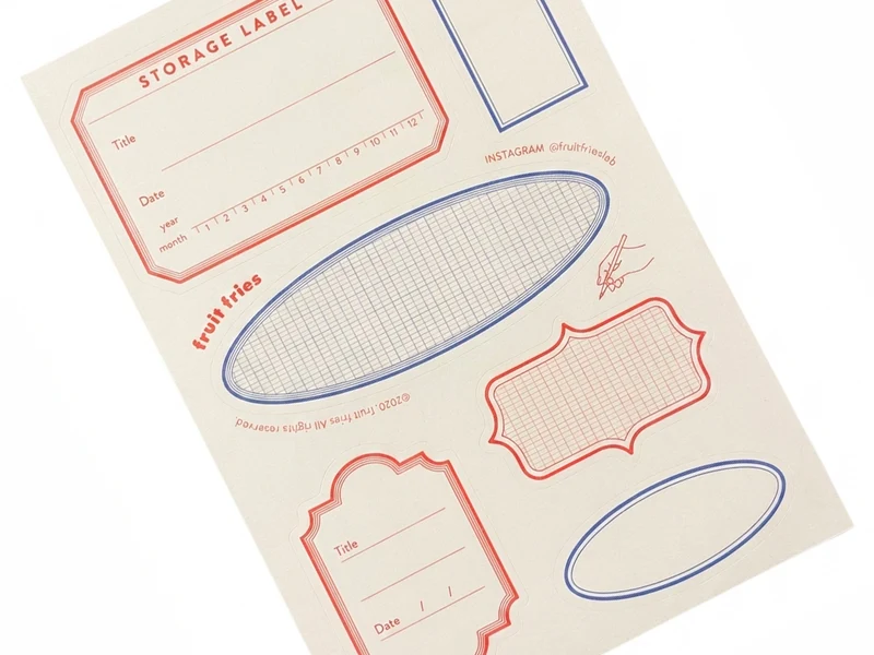 Etiquettes Label Sticker Storage - Fruit Fries Design Lab