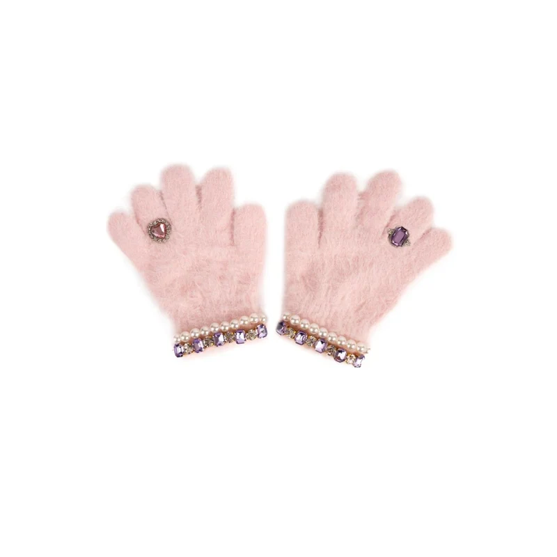 Light Pink Boujee Bijou Gloves for Kids