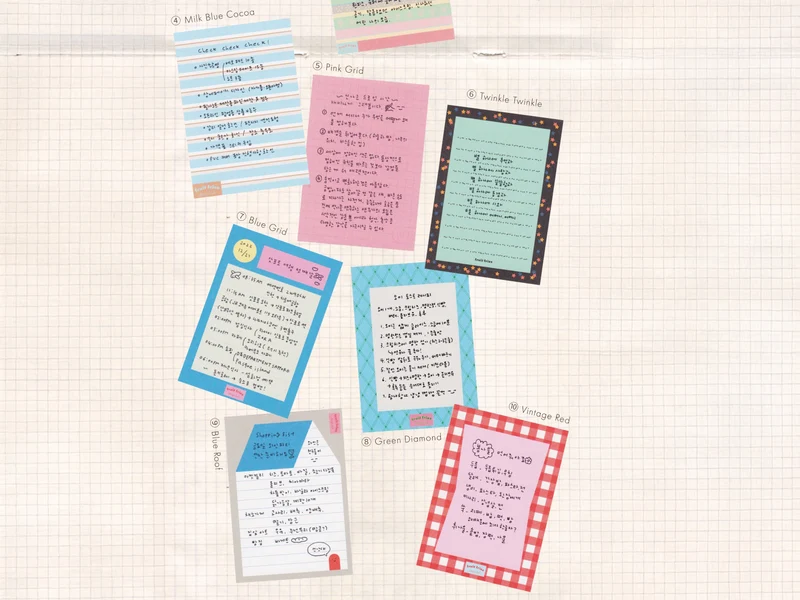Bloc memo bleu raye scrapbooking - Fruit Fries Design Lab