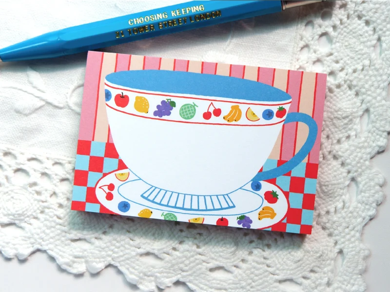 Mini bloc memo tasse vintage - Fruit fries Design Lab