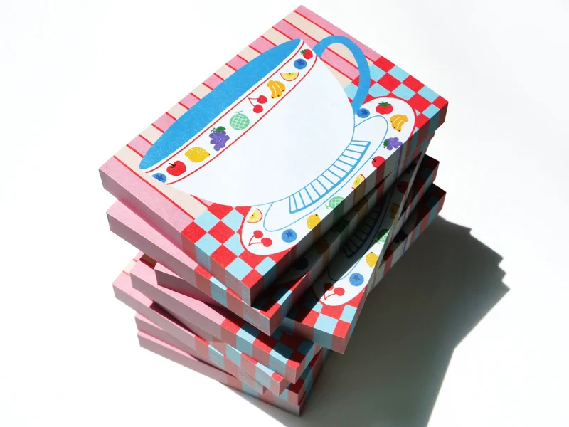 Mini bloc memo tasse vintage - Fruit fries Design Lab