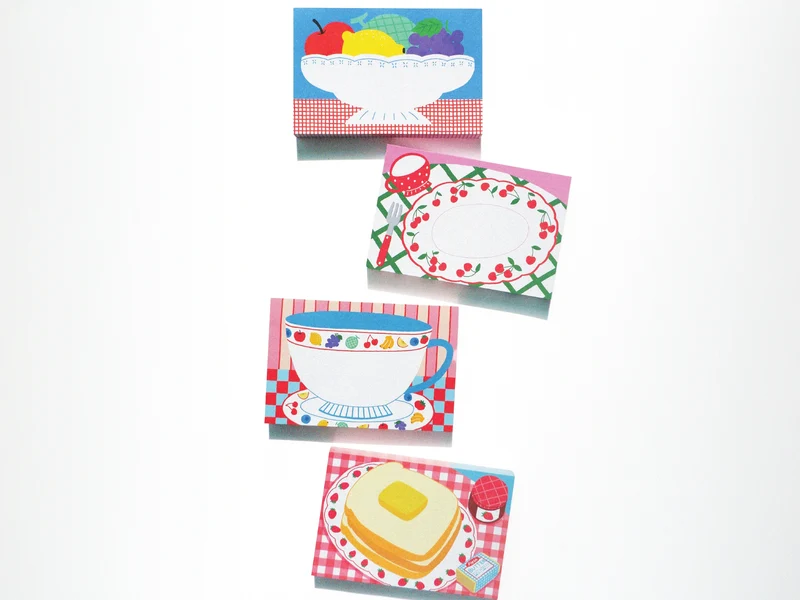 Mini bloc memo tasse vintage - Fruit fries Design Lab