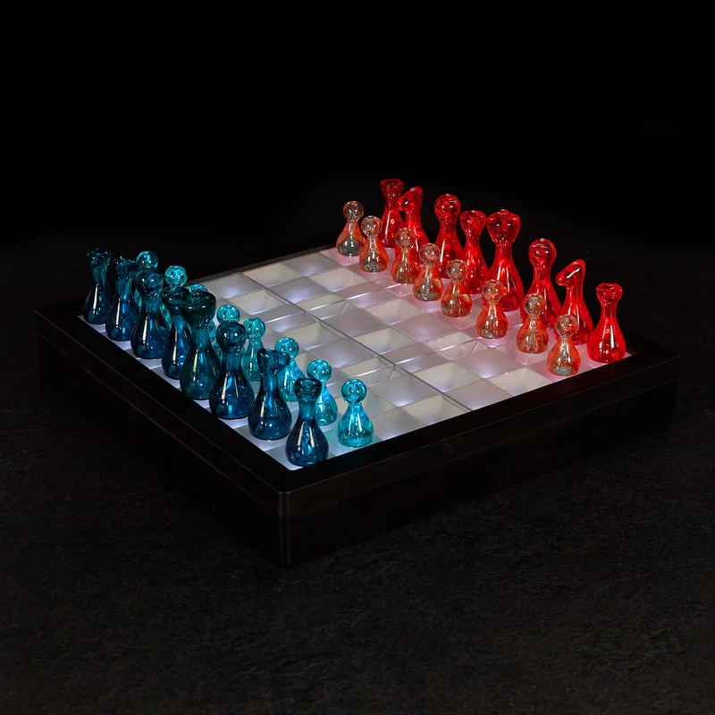JEU D'ECHECS TRANSPARENT LED