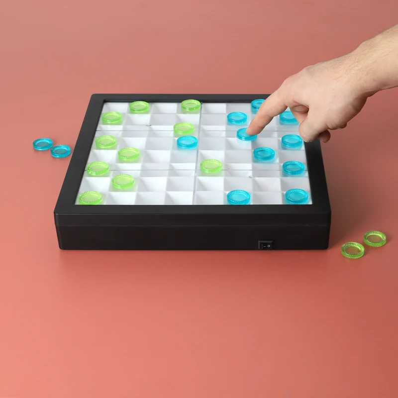 JEU DE DAMES TRANSPARENT LED