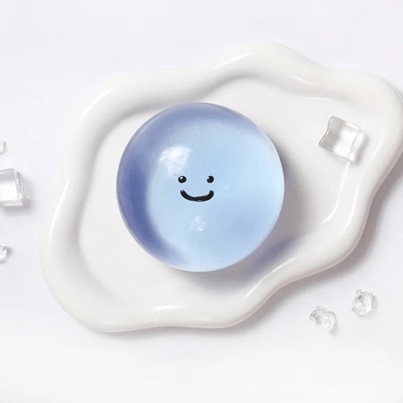 100g Crystal Blue Smile Face Magic Ball Taba Squishy