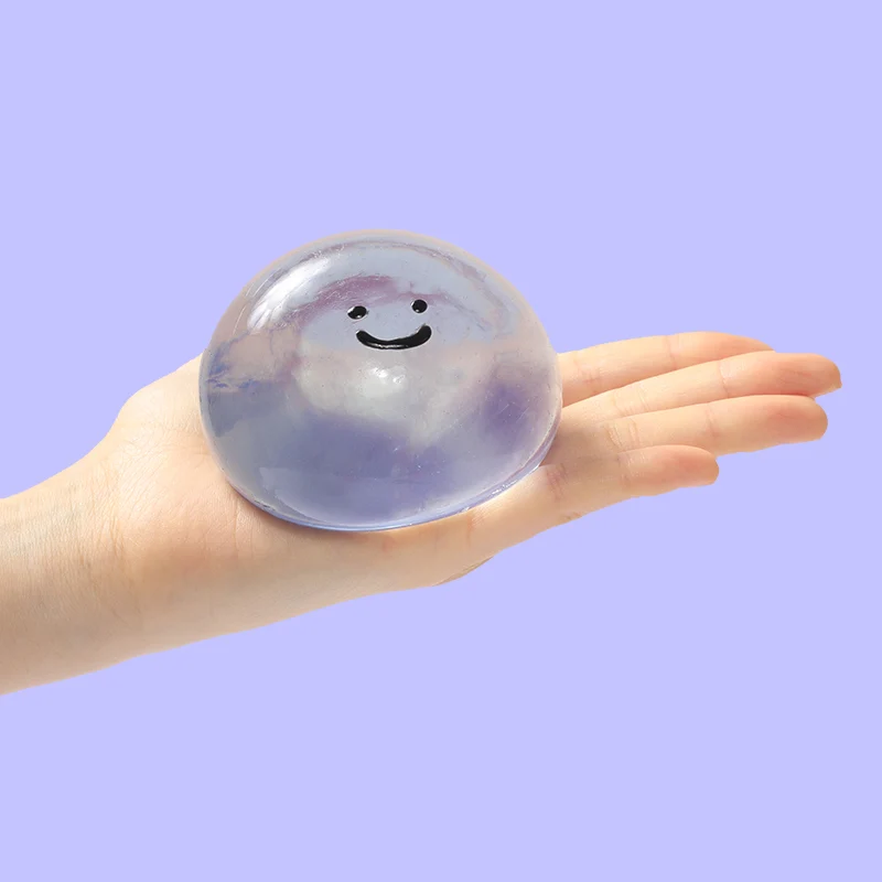 100g Crystal Blue Smile Face Magic Ball Taba Squishy