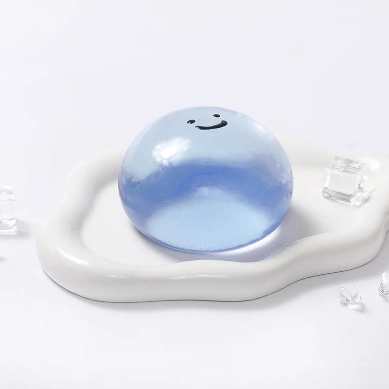 100g Crystal Blue Smile Face Magic Ball Taba Squishy