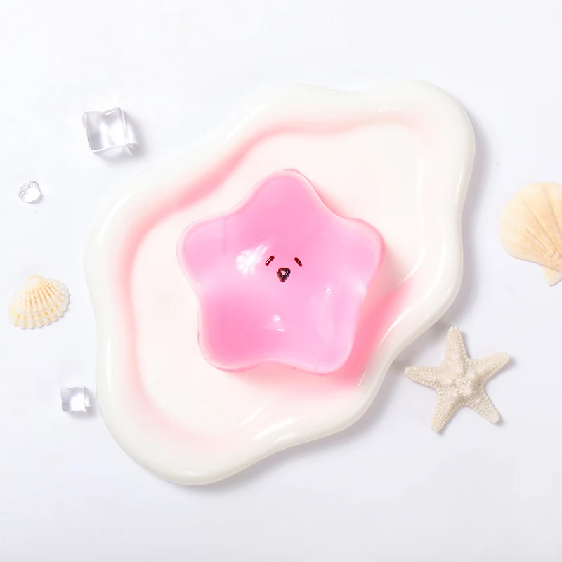 180g Pink Transparent Gudetama Star Taba Squishy
