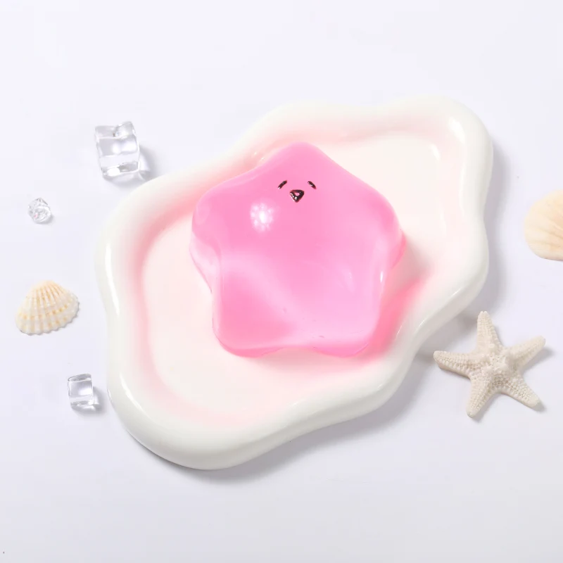 180g Pink Transparent Gudetama Star Taba Squishy
