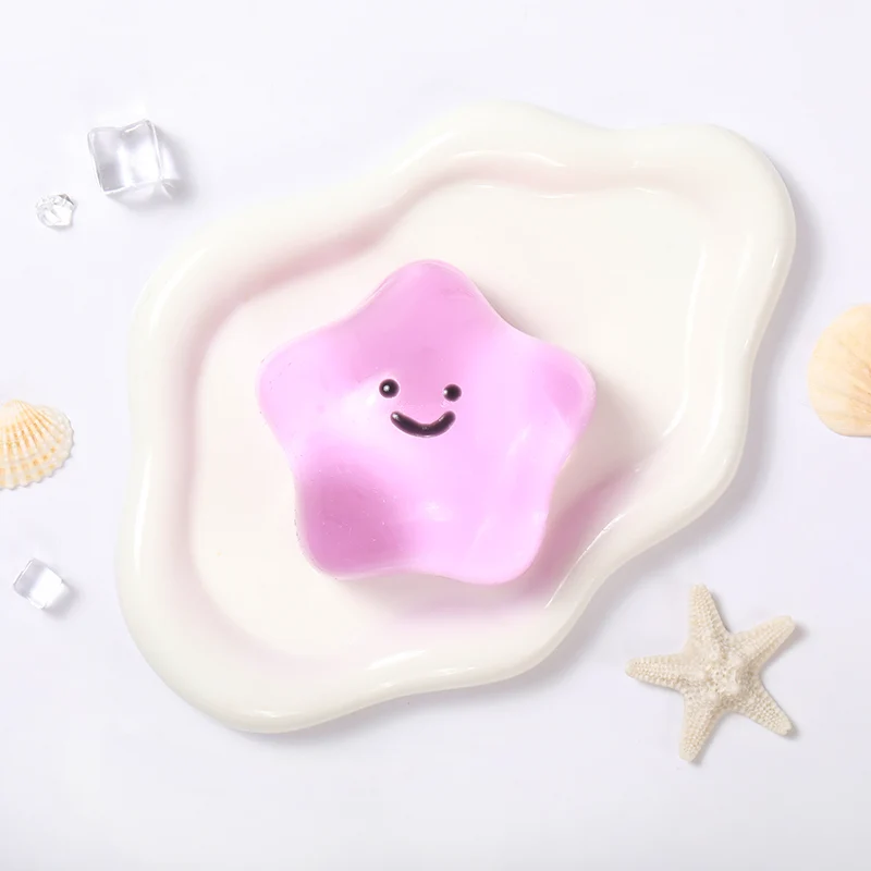 180g Crystal Purple Transparent Smiley Star Taba Squishy