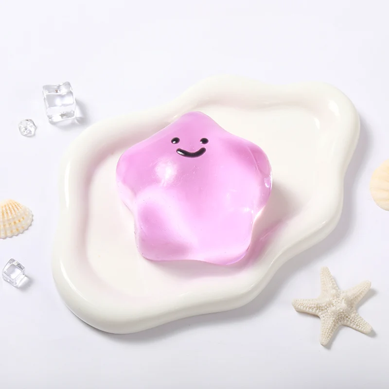 180g Crystal Purple Transparent Smiley Star Taba Squishy