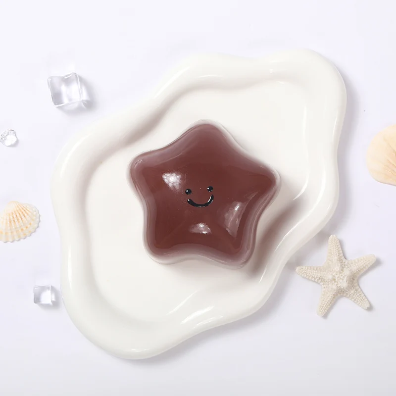 180g Crystal Chocolate Transparent Smiley Star Taba Squishy