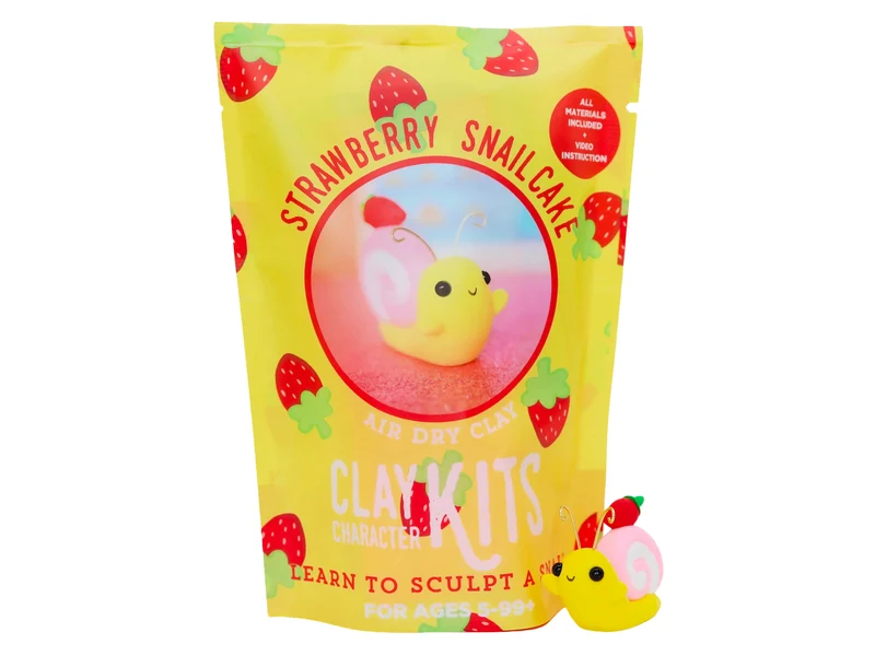 Kit de pâte polymère auto-durcissante - L'escargot à la fraise