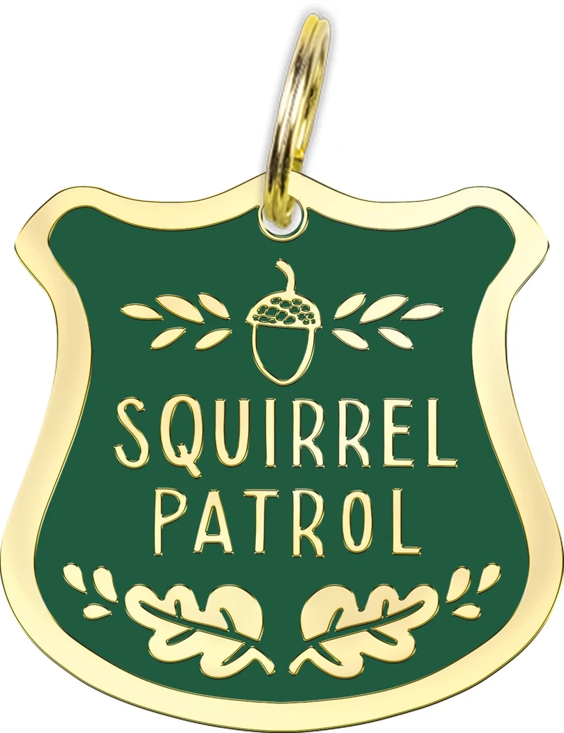 Funny Collar Charm Squirrel Patrol