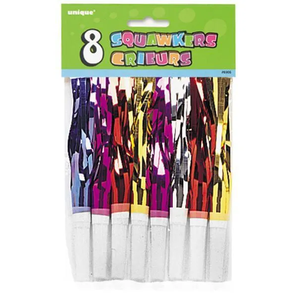 Fringed Squawker Blowouts 8/pkg.