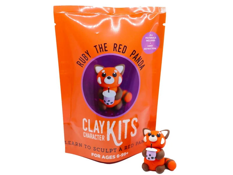 Kit de pâte polymère - Panda Roux