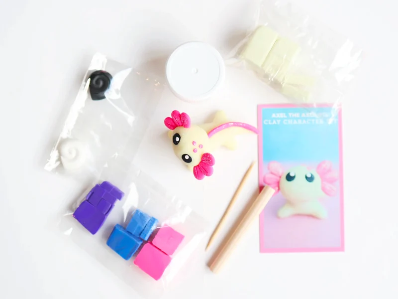 Kit de pâte polymère - Axel l'Axolotl