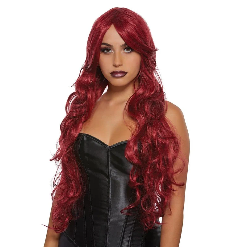 Flirty burgundy Diva wig for women