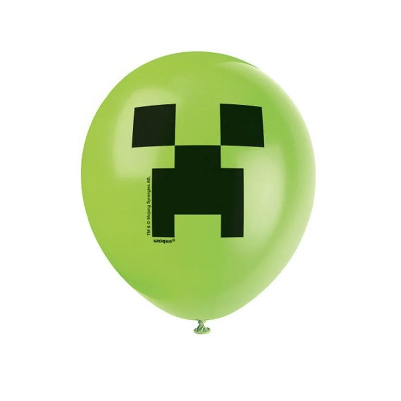 Minecraft latex balloons 12 inches, 8 per package
