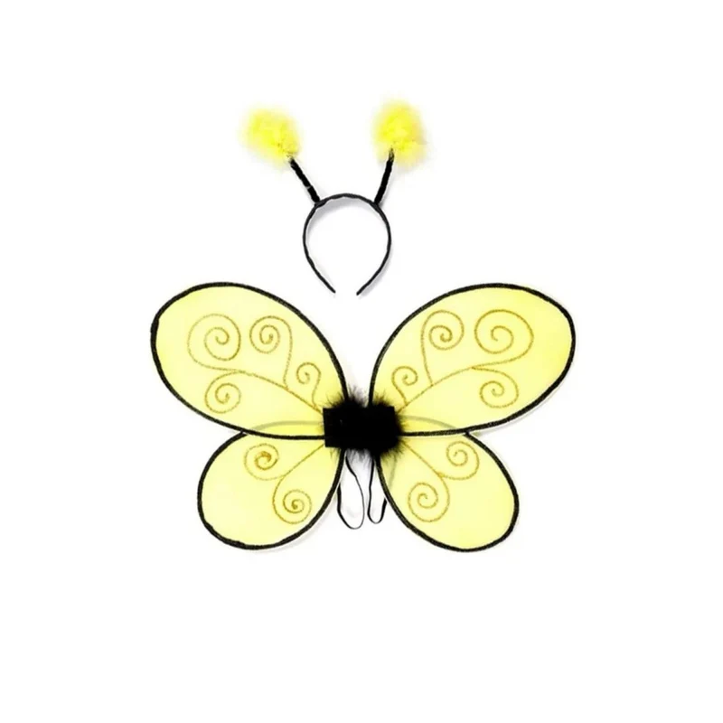 Bumblebee Wings and Headband Costume Kit for Kids, Bee Costume Accessory Kit