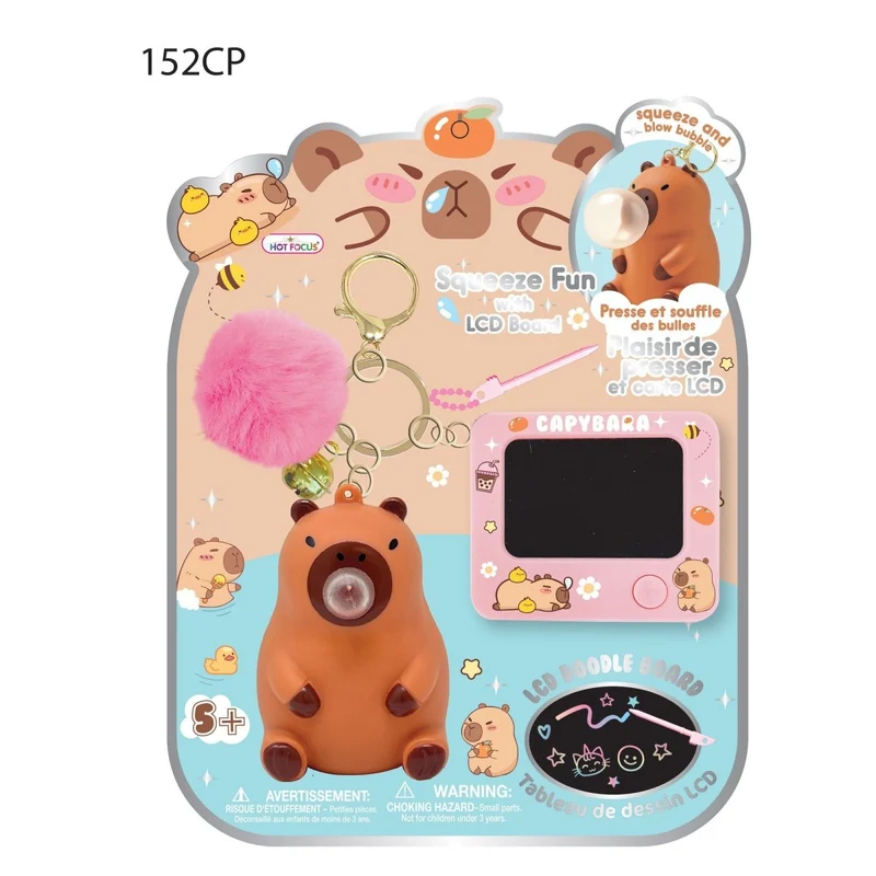 Squishy Capybara Keychain with LCD Doodle Board, 1 Count
