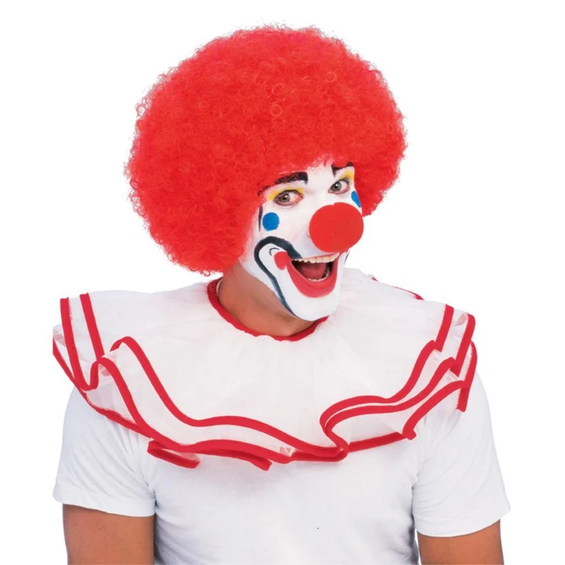 Red afro wig for adults