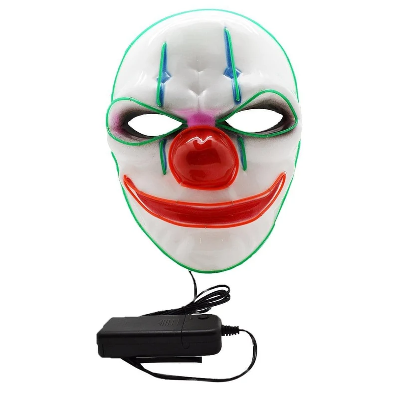 Light-up LED clown mask