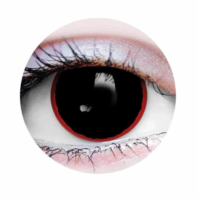 PRIMAL® Hellraiser I - Black and Red Coloured Contact Lenses, 3 months usage