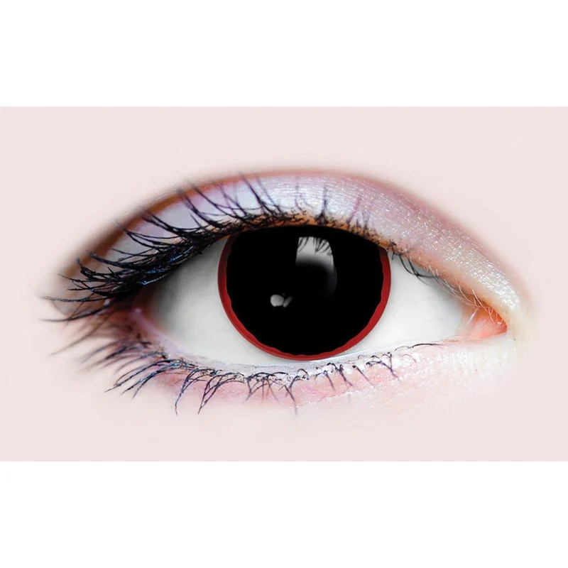 PRIMAL® Hellraiser I - Black and Red Coloured Contact Lenses, 3 months usage