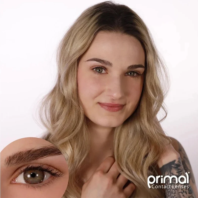 PRIMAL® Twilight Hazel - Brown Coloured Contact Lenses, 3 Months Usage