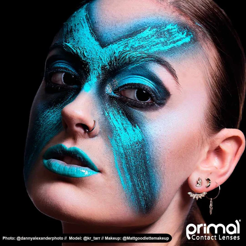 PRIMAL® Chaos - Black Coloured Contact Lenses, 3 months usage
