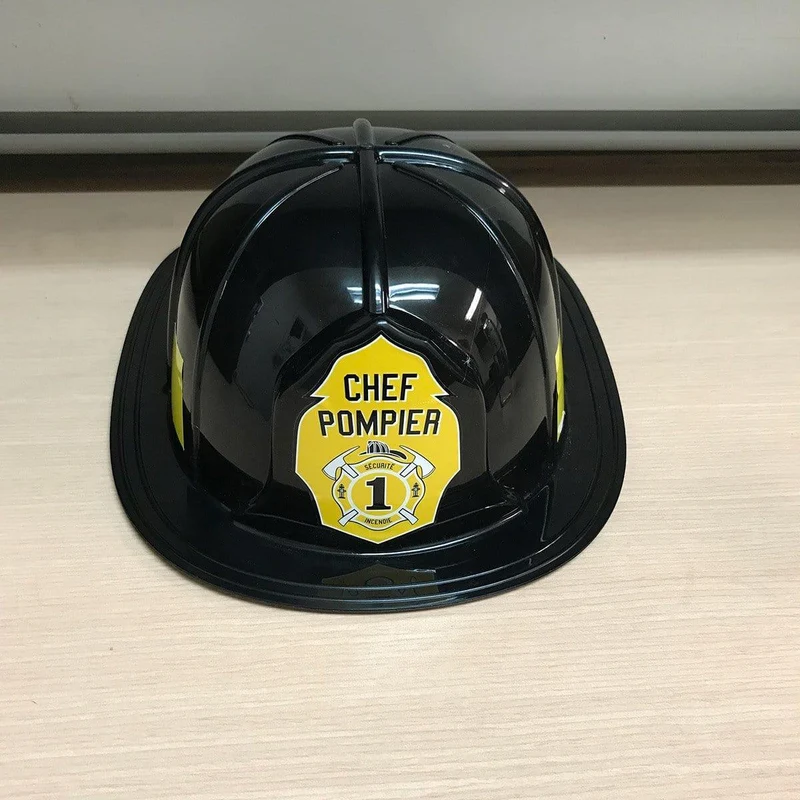 Black firefighter hat for adults