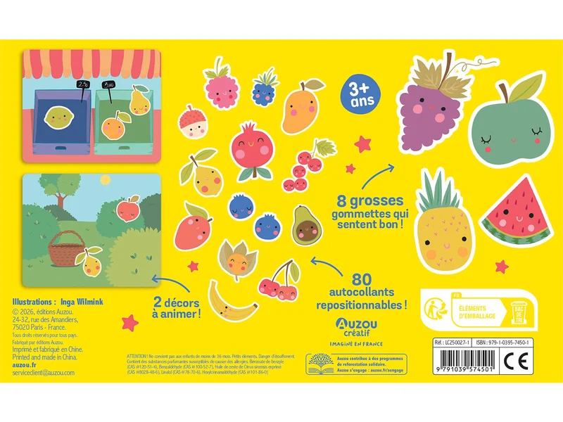 Mes gommettes parfumées repositionnables Little Artiste - Auzou
