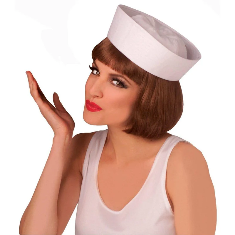 White Sailor Hat for Adults