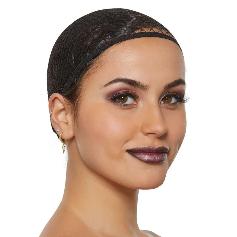 Black deluxe wig cap for adults