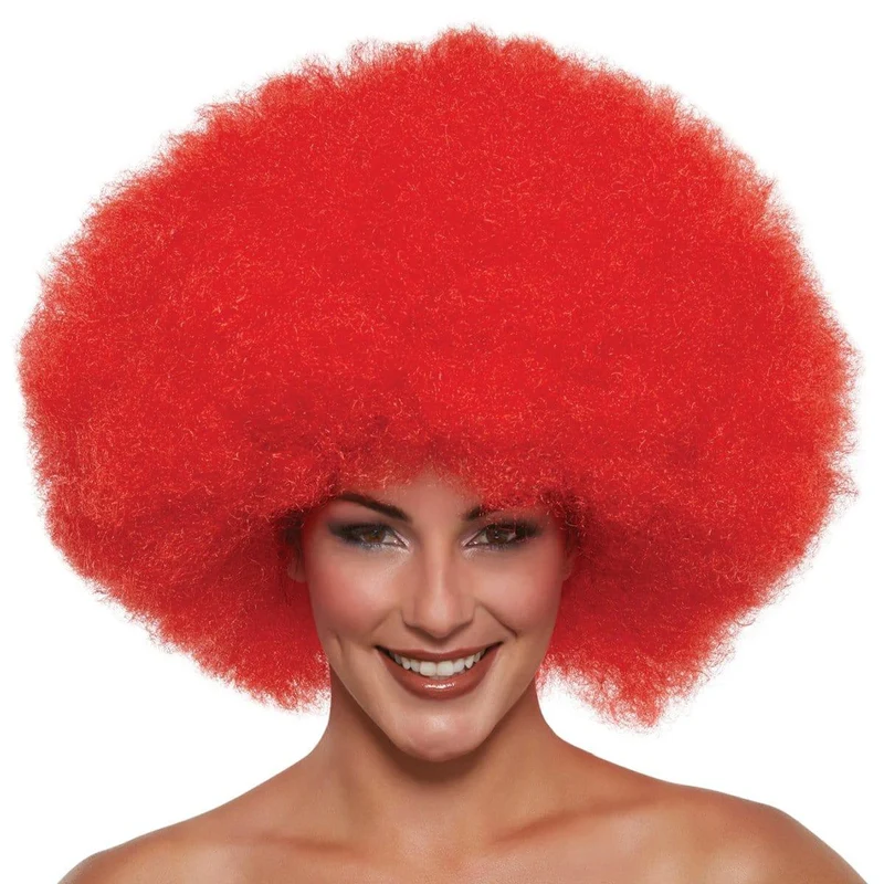 Red Super Freak Afro wig for adults