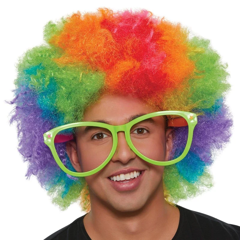 Rainbow Super Freak Afro wig for adults