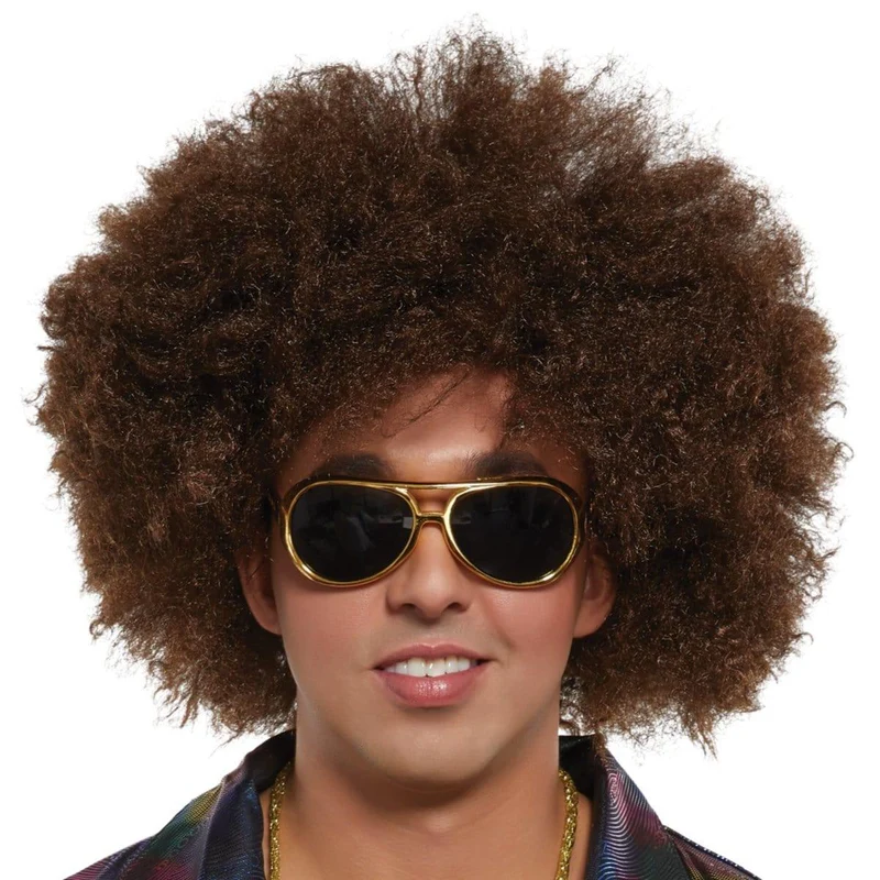 Brown Super Freak Afro wig for adults