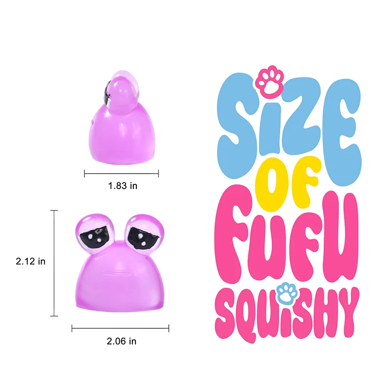 100g Crystal Purple Sad Frog Pou Taba Squishy
