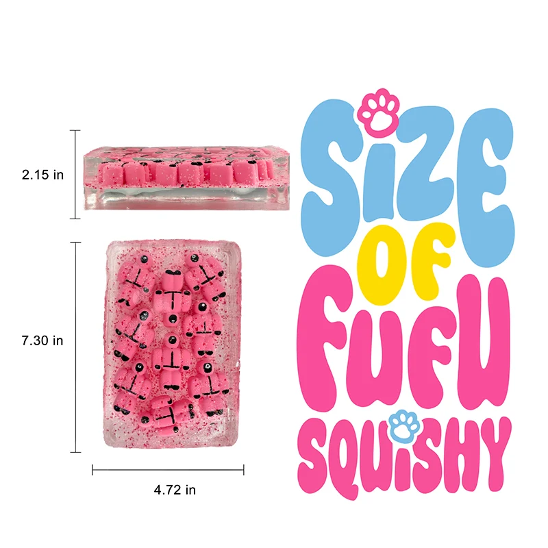 1300g Crystal Cube with Mini Squid Noob Taba Squishy