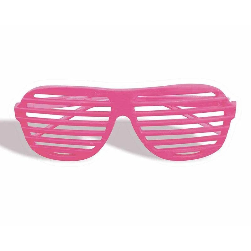 Neon pink slotted glasses